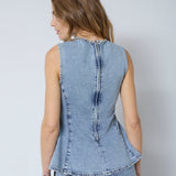 PancyCC Denim Top - Fade Denim