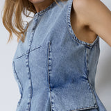 PancyCC Denim Top - Fade Denim