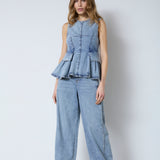 PancyCC Denim Top - Fade Denim