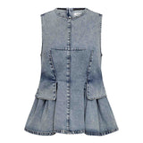 PancyCC Denim Top - Fade Denim