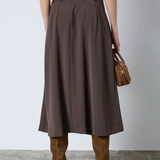 AnyaCC Midi Pleat Skirt - Mocca