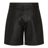 PhoebeCC Leather Pleat Shorts - Black