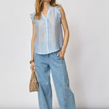 ReggieCC Frill Top - Pale Blue