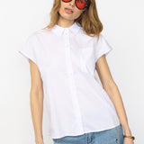 ElaraCC Slit Back SS Shirt - White