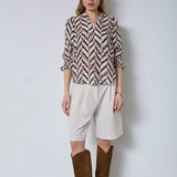 MemphisCC SS V-Blouse - Off white