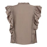 CallumCC Lace Frill V-Top - Taupe