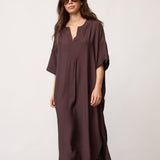 HeraCC Tunic V-Dress - Dark Brown