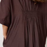 HeraCC Tunic V-Dress - Dark Brown