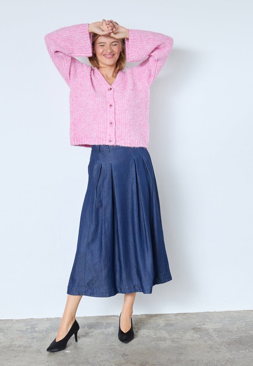 AnyaCC Denim Pleat Skirt - Dark Denim - Co'couture