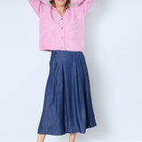 AnyaCC Denim Pleat Skirt - Dark Denim - Co'couture