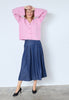 AnyaCC Denim Pleat Skirt - Dark Denim