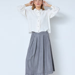 AnyaCC Denim Pleat Skirt - Mid Grey - Co'couture