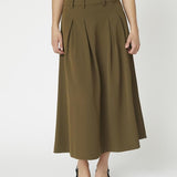 AnyaCC Pleat Skirt - Military Olive - Co'couture