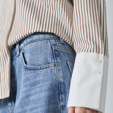 AvaraCC Stripe Shirt - Bone/Brown - Co'couture