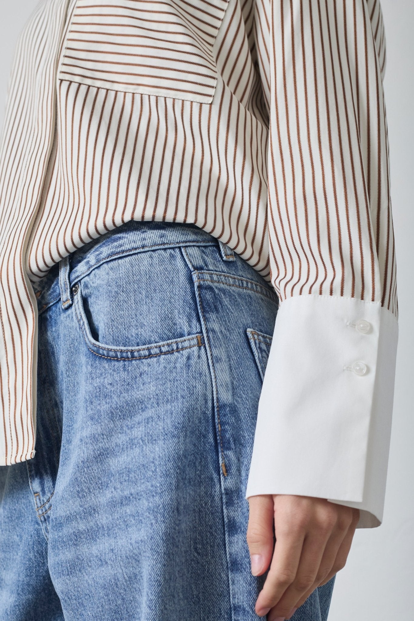 AvaraCC Stripe Shirt - Bone/Brown - Co'couture