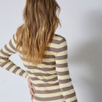 BonnyCC Stripe L/S Polo Knit - PaleYellow - Co'couture