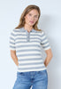 BonnyCC Stripe S/S Polo Knit - Light Grey