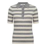 BonnyCC Stripe S/S Polo Knit - Light Grey - Co'couture