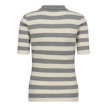 BonnyCC Stripe S/S Polo Knit - Light Grey - Co'couture
