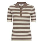 BonnyCC Stripe S/S Polo Knit - Walnut - Co'couture