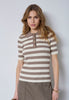BonnyCC Stripe S/S Polo Knit - Walnut