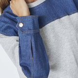 CandizCC Denim Mix Sweat - Grey Melange - Co'couture