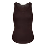 ClaireCC Rib Tank Top - Dark Brown - Co'couture