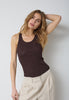 ClaireCC Rib Tank Top - Dark Brown