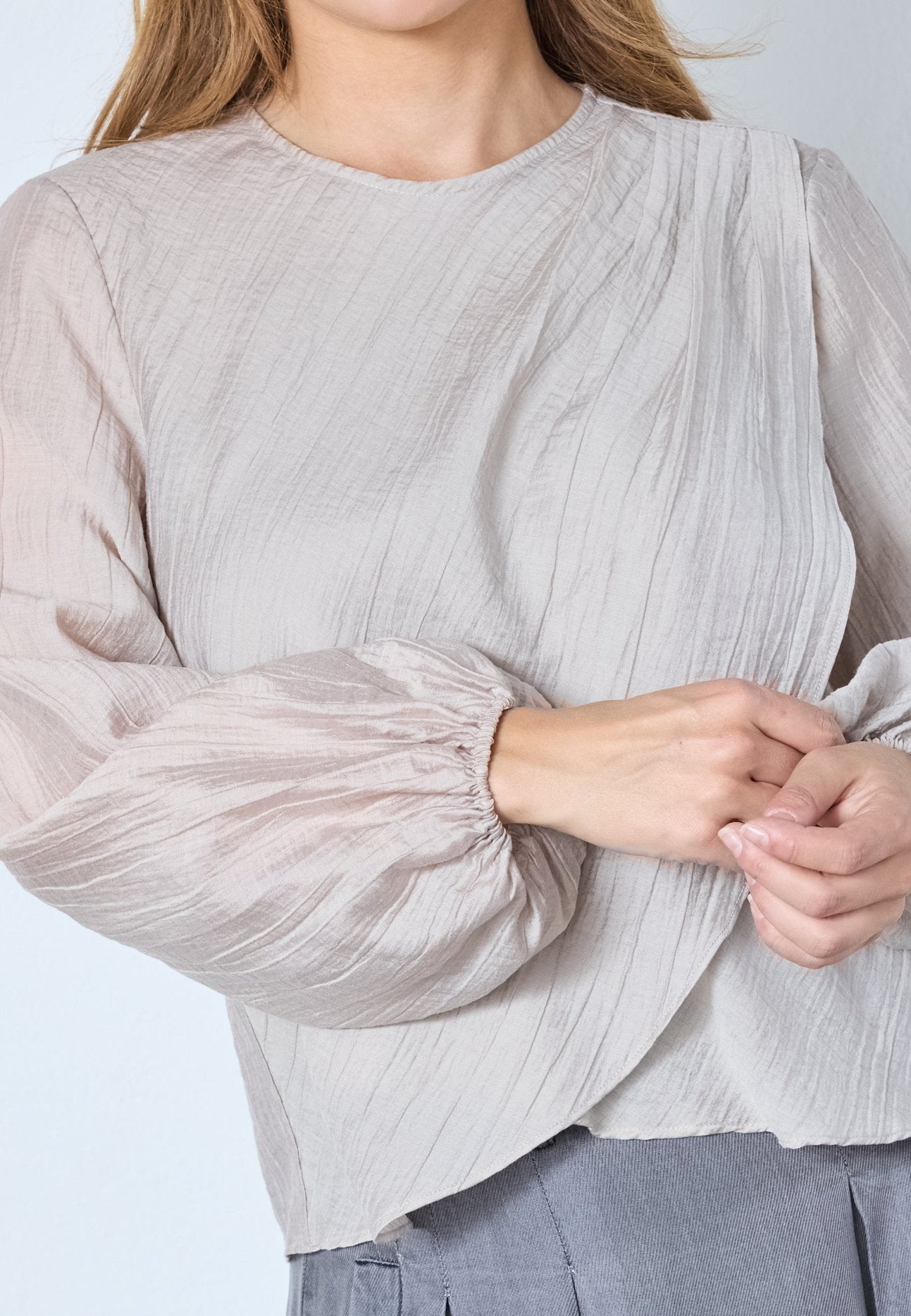 ConnyCC Drape Blouse - Mink - Co'couture