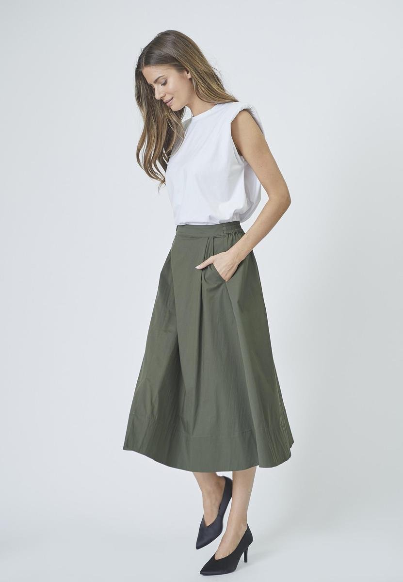 CottonCC Crisp Midi Skirt - Army - Co'couture