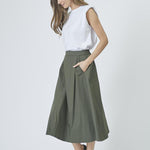 CottonCC Crisp Midi Skirt - Army - Co'couture