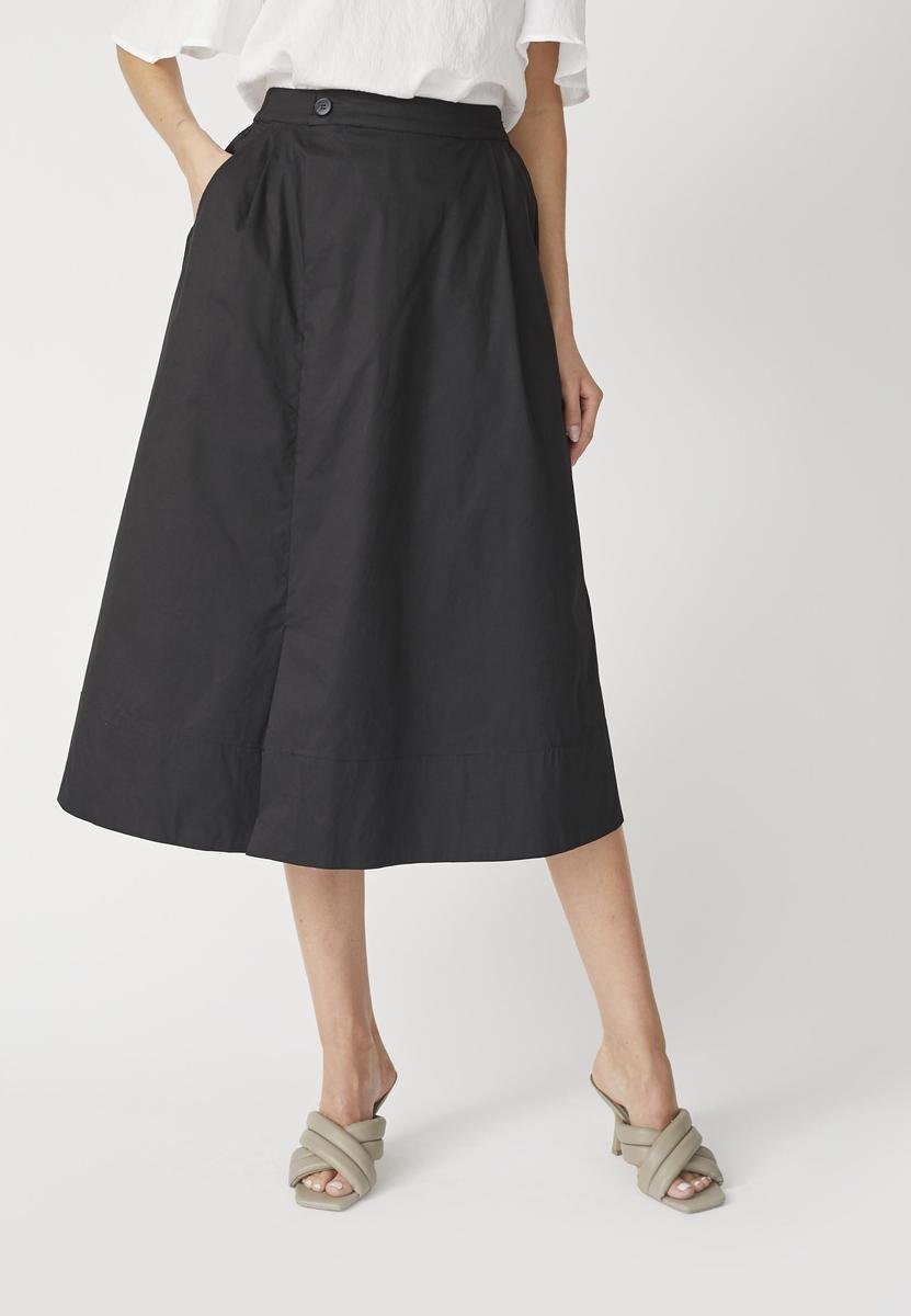 CottonCC Crisp Midi Skirt - Black - Co'couture