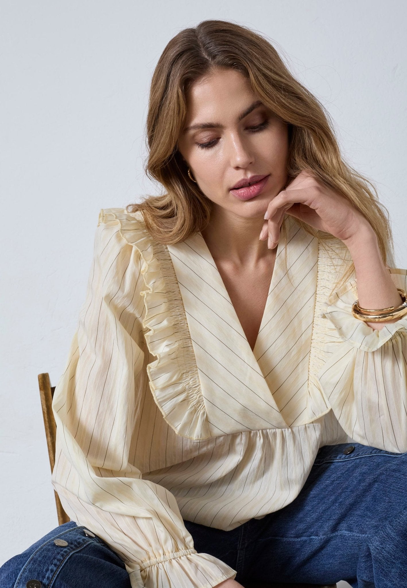 DaraCC Smock Blouse - PaleYellow - Co'couture