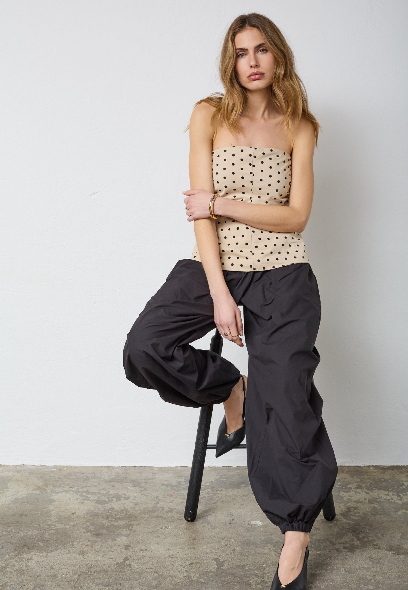 DiddiCC Dot Corsage Top - Bone - Co'couture