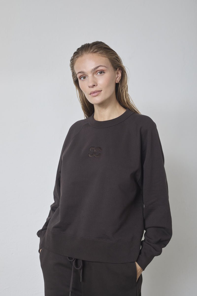 ErisCC Emb Sweat - Dark Brown - Co'couture