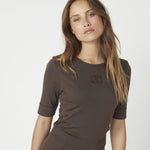 GrannyCC Embroidery SS Tee - Mocca - Co'couture