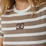 GrannyCC Gathering Stripe Tee - OffWhite/Walnut - Co'couture