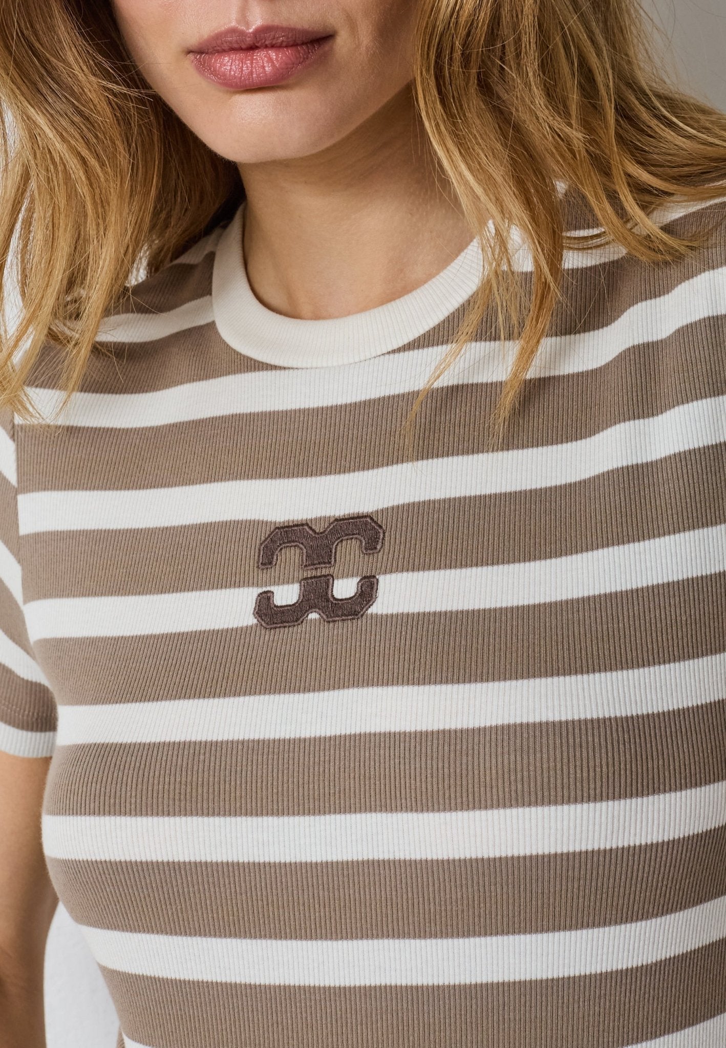 GrannyCC Gathering Stripe Tee - OffWhite/Walnut - Co'couture