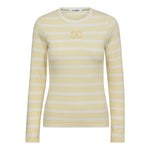 GrannyCC Rib Emb LS Blouse - OffWhite/Pastel Yellow - Co'couture
