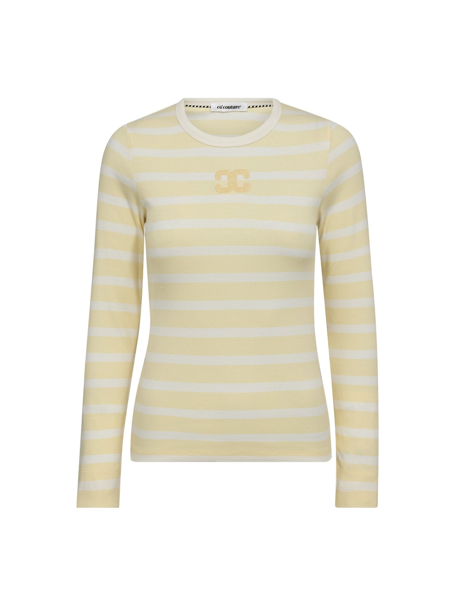 GrannyCC Rib Emb LS Blouse - OffWhite/Pastel Yellow - Co'couture
