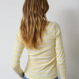 GrannyCC Rib Emb LS Blouse - OffWhite/Pastel Yellow - Co'couture