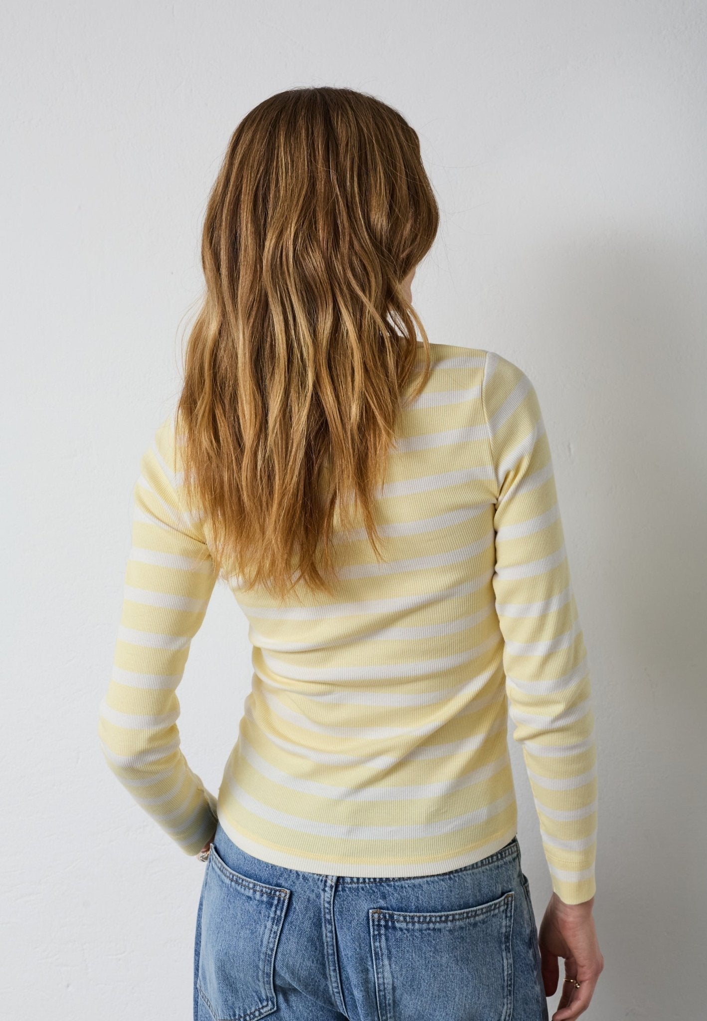 GrannyCC Rib Emb LS Blouse - OffWhite/Pastel Yellow - Co'couture