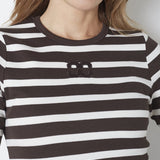 GrannyCC Rib Emb SS T-shirt - OffWhite/DarkBrown - Co'couture