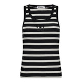 GrannyCC Rib Emb. Tank Top - OffWhite - Black - Co'couture