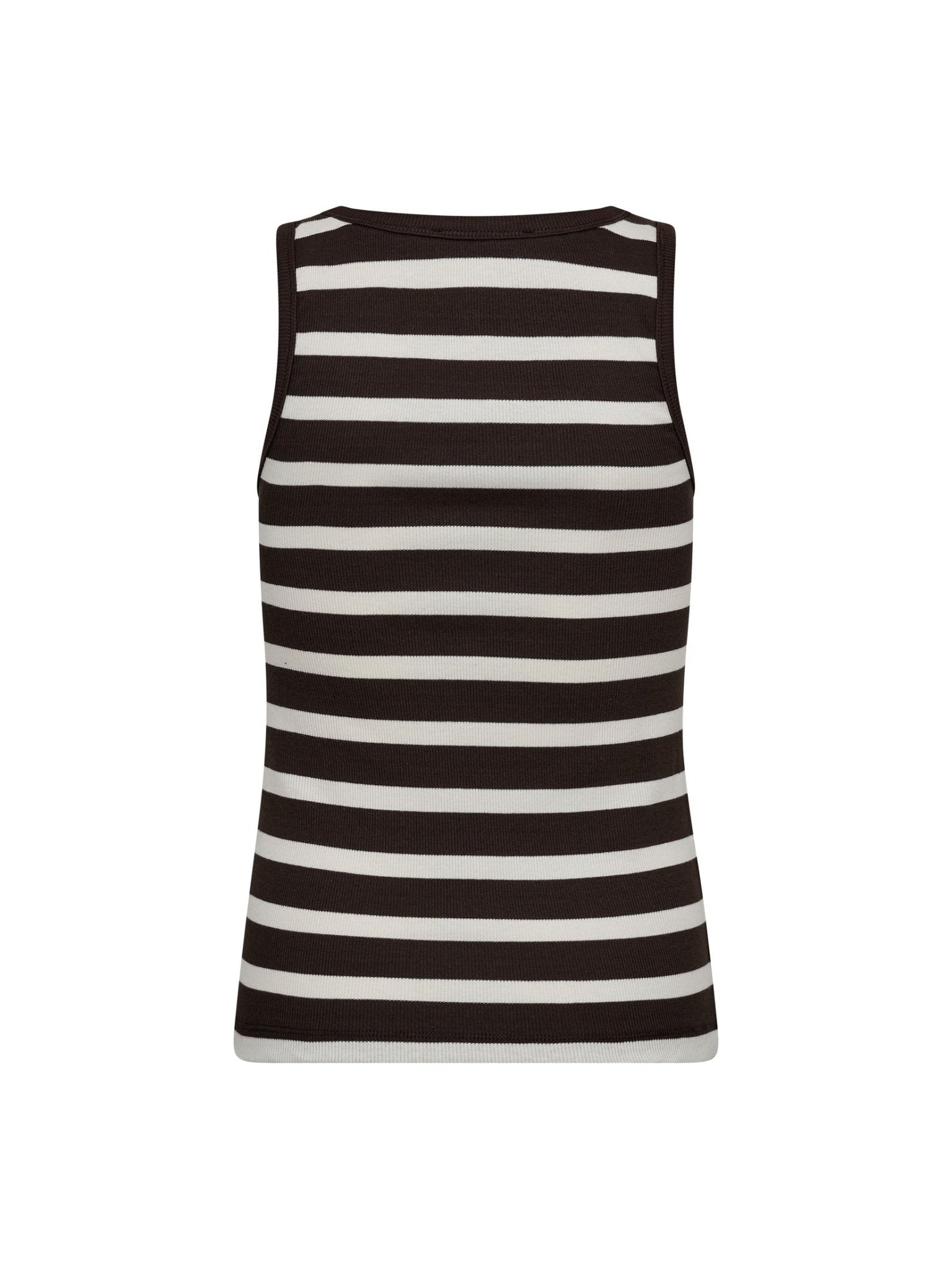 GrannyCC Rib Emb. Tank Top - OffWhite/DarkBrown - Co'couture