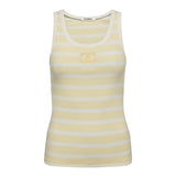 GrannyCC Rib Emb. Tank Top - OffWhite/Pastel Yellow - Co'couture