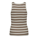 GrannyCC Rib Emb. Tank Top - OffWhite/Walnut - Co'couture