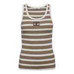 GrannyCC Rib Emb. Tank Top - OffWhite/Walnut - Co'couture
