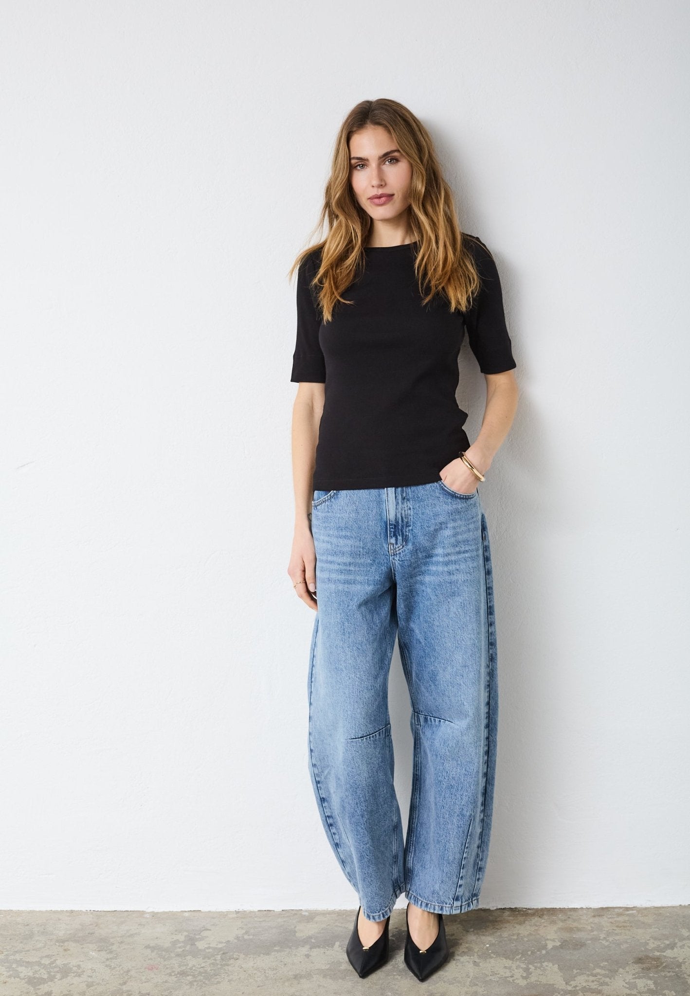 GrannyCC Rib SS O - Tee - Black - Co'couture