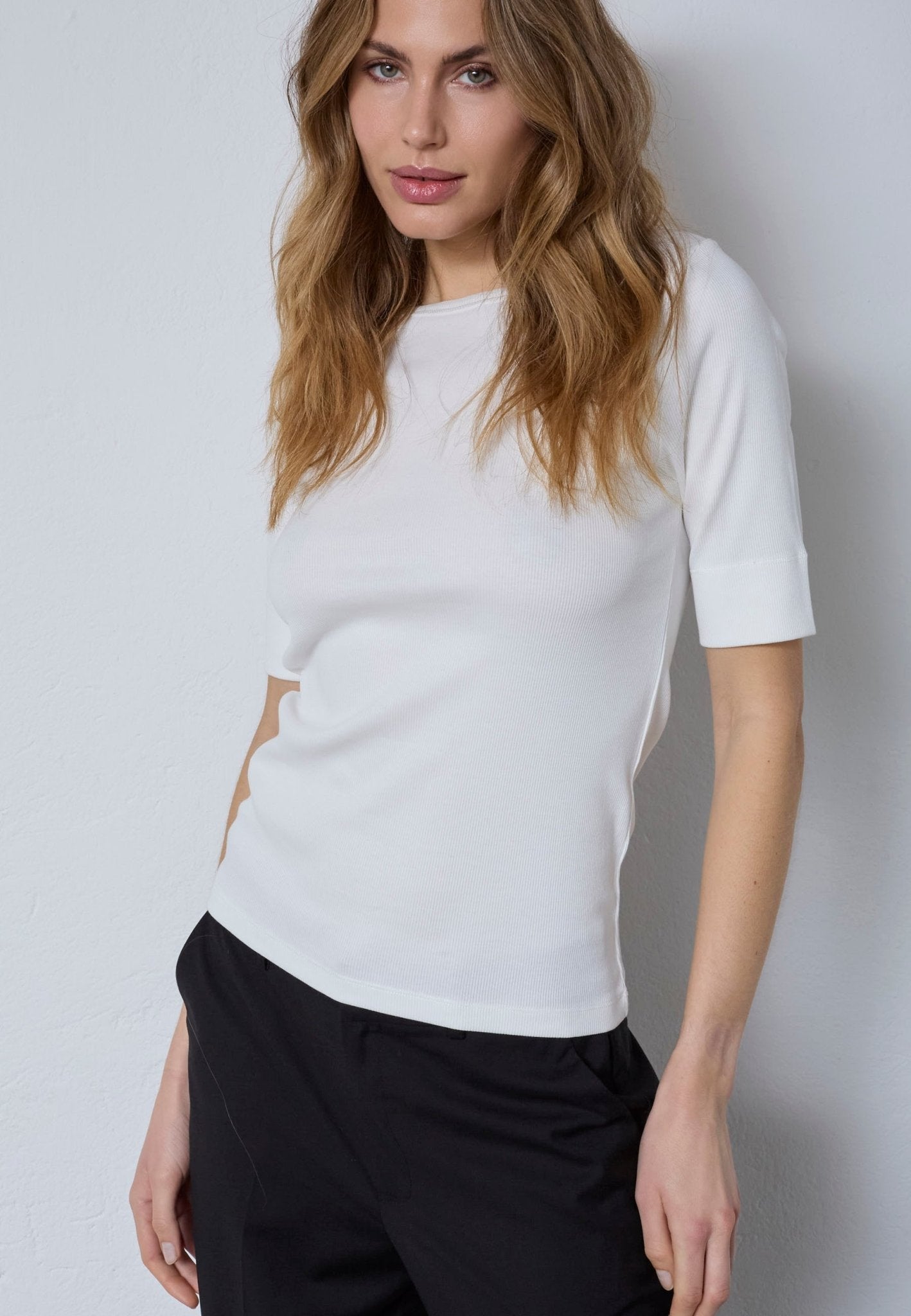 GrannyCC Rib SS O - Tee - Off white - Co'couture